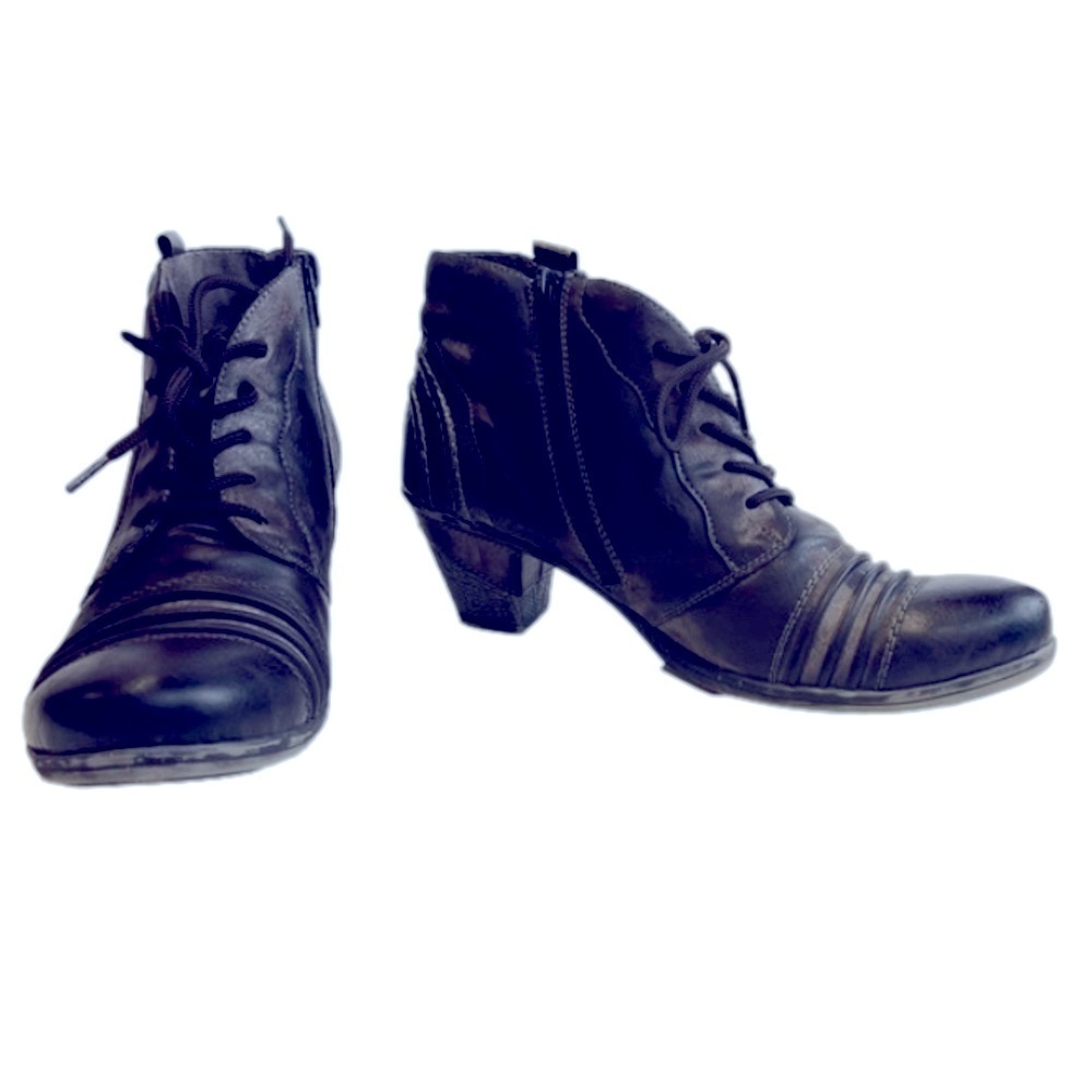 Remonte Size 8.5 / 40 Grey Black Anti-stress Comfort Lace Up Bootie Printed